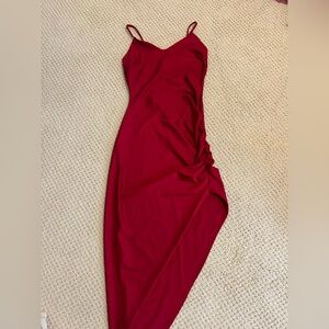 Red high low dress